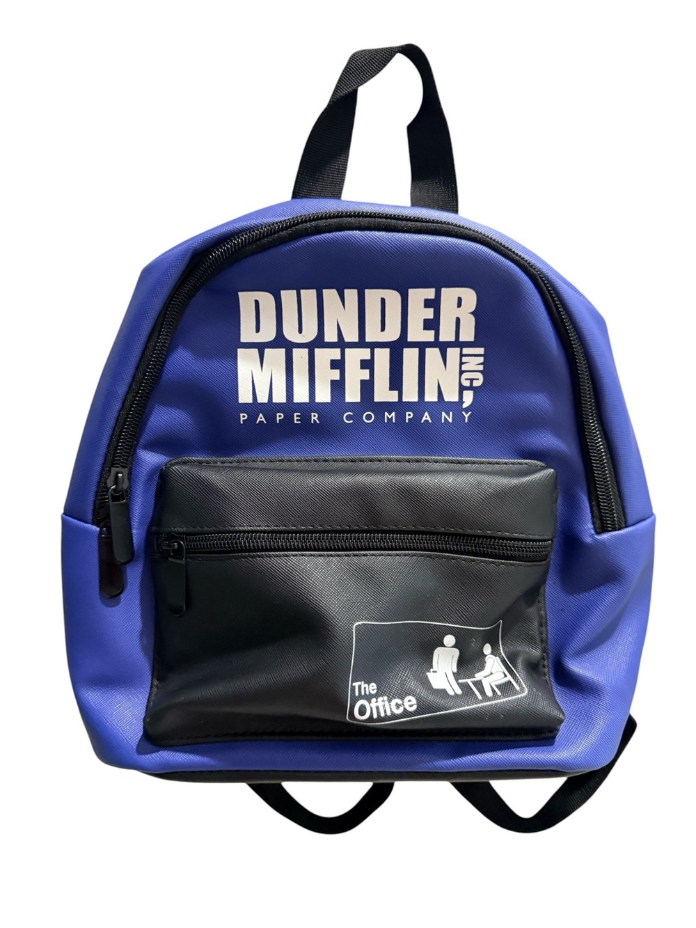 Title: The Office Dunder Mifflin Mini Backpack Blue & Black TV Show Fan Bag - Picture 2 of 10